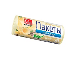 Мешки для мусора 30 л, ароматизированные, Ваниль, бежевые, в рулоне 20 шт., ПНД, 9 мкм, 560х530 мм, GRIFON Aroma, 101-020 V в Стерлитамаке
