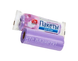 Мешки для мусора 35 л, ароматизированные, сиреневые, в рулоне 20 шт., ПНД, 12 мкм, 560х530 мм, GRIFON Полевые Цветы, 100-034 в Стерлитамаке