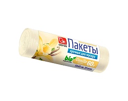 Мешки для мусора 60 л, ароматизированные, Ваниль, бежевые, в рулоне 20 шт., ПНД, 9 мкм, 650х550 мм, GRIFON Aroma, 101-023 V в Стерлитамаке
