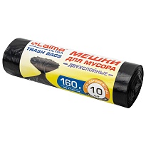 Мешки для мусора 160 л, черные, в рулоне 10 шт., ПВД, 30 мкм, 1200х900 мм, LAIMA ULTRA, 607694 в Стерлитамаке