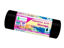 Мешки для мусора 30 л, черные, в рулоне 20 шт., ПНД, 7 мкм, 600х500 мм, MIRPACK Classik, 302040 в Стерлитамаке
