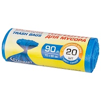 Мешки для мусора 90 л, синие, в рулоне 20 шт., ПНД, 14 мкм, 900х700 мм, LAIMA ULTRA, 607693 в Стерлитамаке