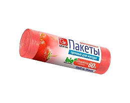 Мешки для мусора 60 л, ароматизированные, Клубника, красные, в рулоне 20 шт., ПНД, 9 мкм, 650х550 мм, GRIFON Aroma, 101-023 K в Стерлитамаке
