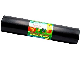 Мешки для мусора 280 л, ароматизированные, черные, в рулоне 10 шт., ПВД 110 мкм, 1400х930 мм, Добрыня, Dob28010black в Стерлитамаке