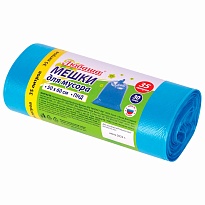 Мешки для мусора 35 л, синие, в рулоне 30 шт., ПНД, 10 мкм, 600х500 мм, Любаша, 608091 в Стерлитамаке