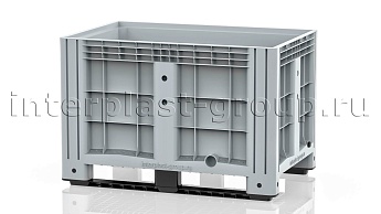 Контейнер iBox сплошной на полозьях с пробкой 1 дюйм серый в Стерлитамаке