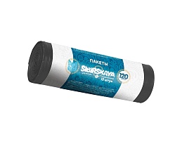 Мешки для мусора 120 л, черные, в рулоне 10 шт., ПНД, 14 мкм, 1100х700 мм, SIBIRSKAYA, 101-008 S в Стерлитамаке