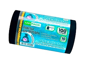 Мешки для мусора 100 л, черные, в рулоне 10 шт., ПВД, 70 мкм, 1000х600 мм, PREMIUM+, 1001076 в Стерлитамаке