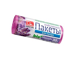 Мешки для мусора 30 л, ароматизированные, Лаванда, сиреневые, в рулоне 20 шт., ПНД, 9 мкм, 560х530 мм, GRIFON Aroma, 101-020 La в Стерлитамаке