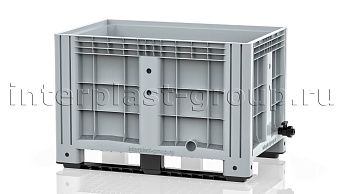 Контейнер iBox сплошной на полозьях с краном серый в Стерлитамаке