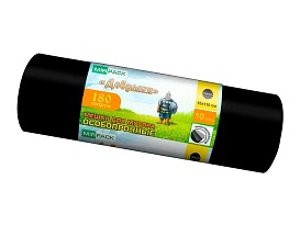 Мешки для мусора 180 л, ароматизированные, черные, в рулоне 10 шт., ПВД, 100 мкм, 1100х930 мм, Добрыня, Dob18010black в Стерлитамаке