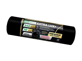 Мешки для мусора 240 л, черные, в рулоне 10 шт., ПВД 60 мкм, 1300х930 мм, EXTRA LUX+, 24010115 в Стерлитамаке