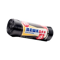 Мешки для мусора 60 л, черные, в рулоне 20 шт., ПНД, 9 мкм, 700х600 мм, МЕШКОFF, 4045 в Стерлитамаке